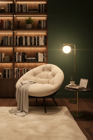 AVYNA Chic Modern Berjer | Tay Tüyü Kumaşlı Ergonomik Tekli Koltuk | Kitap Okuma & Rahat Dinlenme Koltuğu ürün görseli 1