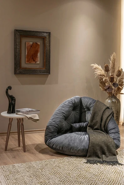 AVYNA MONZA™ Premium Relax 2’si 1 Arada Yer Minderi & Armut Koltuk – Tay Tüyü Kumaş, Ergonomik Tasarım ürün görseli 1