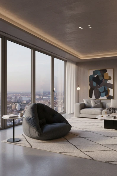 AVYNA Atelier Flow 2’si 1 Arada Yer Minderi & Armut Koltuk – Dokuma Kumaş, Ergonomik Tasarım ürün görseli 1