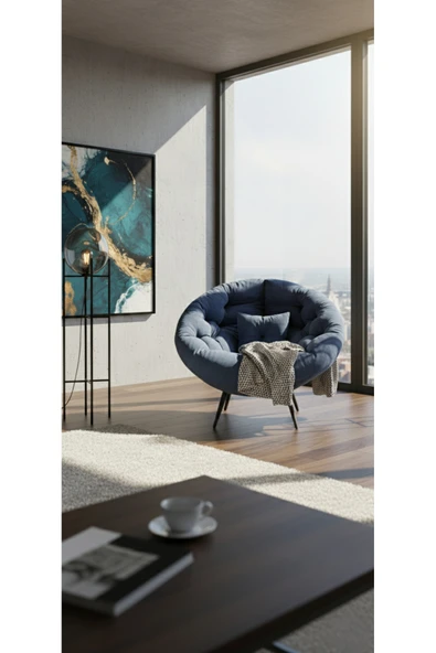 AVYNA Groky Prestige Collection Berjer | Premium Tekli Koltuk, Ortopedik Destekli Konfor – Lacivert ürün görseli 1
