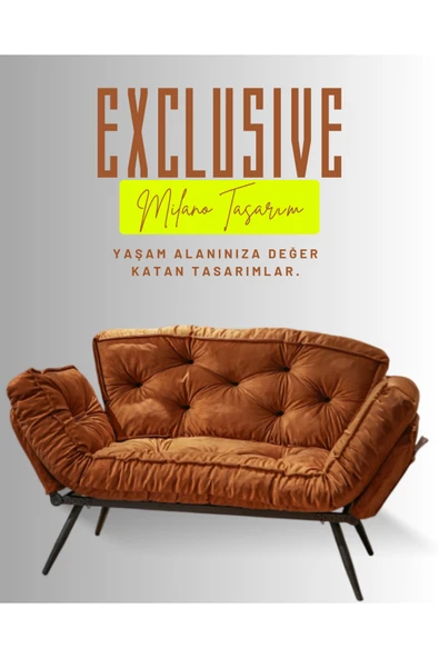 AVYNA Mekanizmalı Yataklı İkili Kanepe | Premium Katlanır Çekyat Koltuk | Modern & Fonksiyonel Tasarım ürün görseli 1