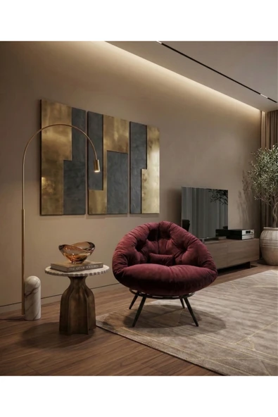 AVYNA CASSENTO™ Modern Tasarım Berjer | Premium Relax Tekli Koltuk - Bordo ürün görseli 1