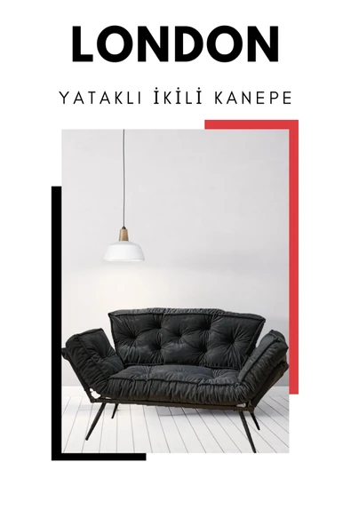 AVYNA London Signature Edition | Yatak Olabilen Mekanizmalı İkili Kanepe | Uzun Ömürlü Koltuk ürün görseli 1