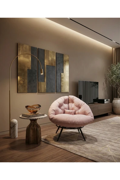 AVYNA CASSENTO™ Modern Tasarım Berjer | Premium Relax Tekli Koltuk - Toz Pembe ürün görseli 1