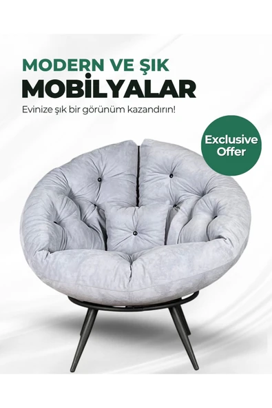 AVYNA Prestige Milano Luxury Armchair | Modern Tay Tüyü Kumaşlı Tekli Berjer | Şıklık & Konforun Buluşması ürün görseli 1