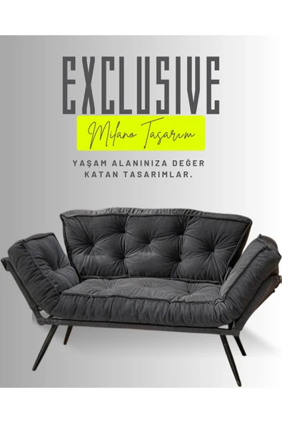 AVYNA Mekanizmalı Yataklı İkili Kanepe | Premium Katlanır Çekyat Koltuk | Modern & Fonksiyonel Tasarım ürün görseli 1