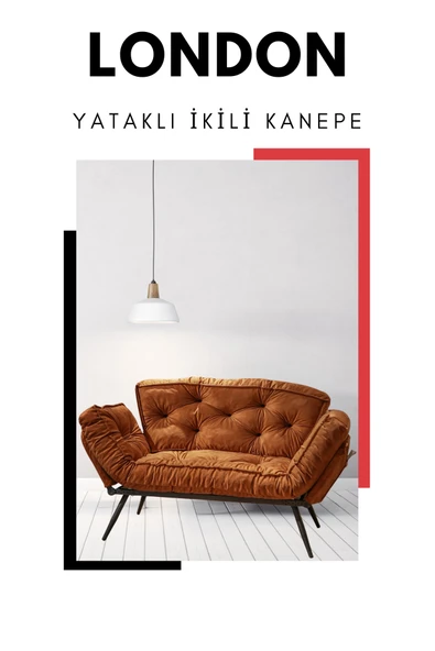 AVYNA London Signature Edition | Yatak Olabilen Mekanizmalı İkili Kanepe | Uzun Ömürlü Koltuk ürün görseli 1