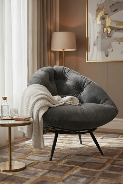 AVYNA CROWN™ Duo Collection Modern Tekli Koltuk Berjer | Kitap Okuma & Dinlenme Koltuğu - Tay Tüyü ürün görseli 1