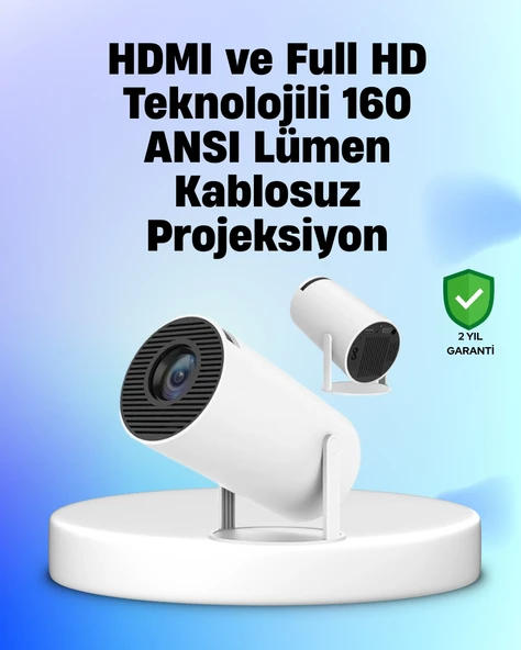 4K Uyumlu 130 İnç Full Hd Projeksiyon Kablosuz Aktarım Özelliği ürün görseli 1