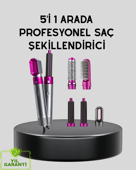 5’I 1 Arada Saç Şekillendirme Makinesi Hızlı Kuruma Kuaför Kalitesinde Sonuç ürün görseli 1