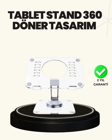 Ayarlanabilir Şeffaf Tablet Standı Kaymaz Silikon Tabanlı ürün görseli 1