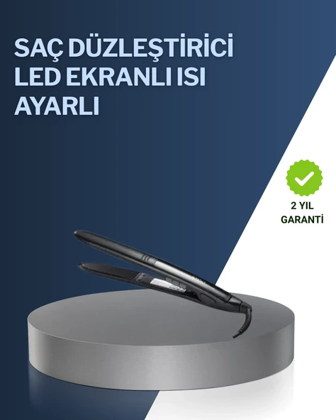 2025 Yeni Seri Dijital Ekranlı Isı Ayarlı Saç Düzleştirici Titanyum Kaplama A Kalite ürün görseli 1