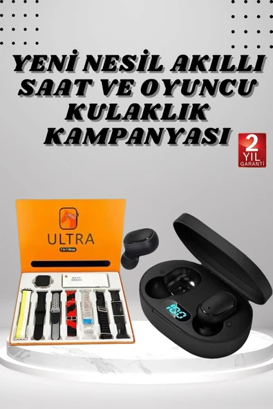 Dijital Göstergeli Kulaklık 7 Kordonlu Akıllı Saat Android İos Uyumlu Uyku Takibi Sesli Görüşme ürün görseli 1