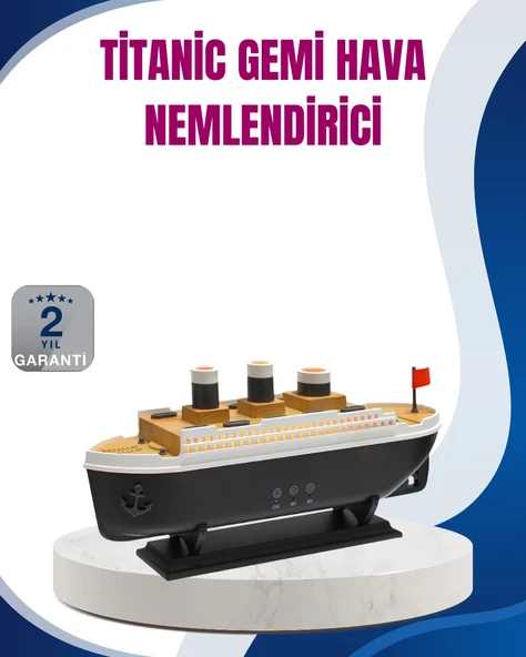 Dekoratif Gemi Modeli 7 Renk Işıklı Hava Nemlendirici Oda Kokusu Difüzörü ürün görseli 1