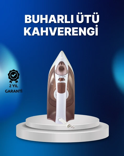Buharlı Ütü 2200W Kireç Önleyici Self Clean Damlatmaz Kahverengi ürün görseli 1