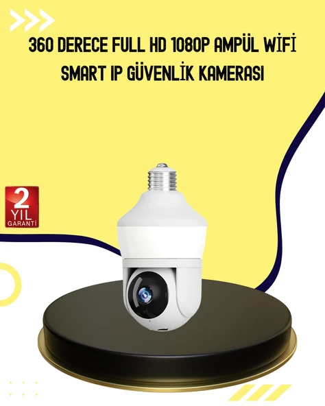1080P Görüntü Kaliteli Wi-Fi Ampul Tipi Güvenlik Kamerası ürün görseli 1