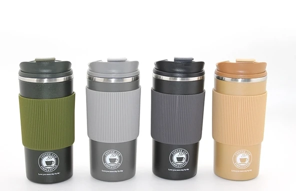 500Ml Paslanmaz Çelik Termos Mug - Sızdırmaz Kapaklı Çift Katmanlı Termos Alk3133 ürün görseli 1