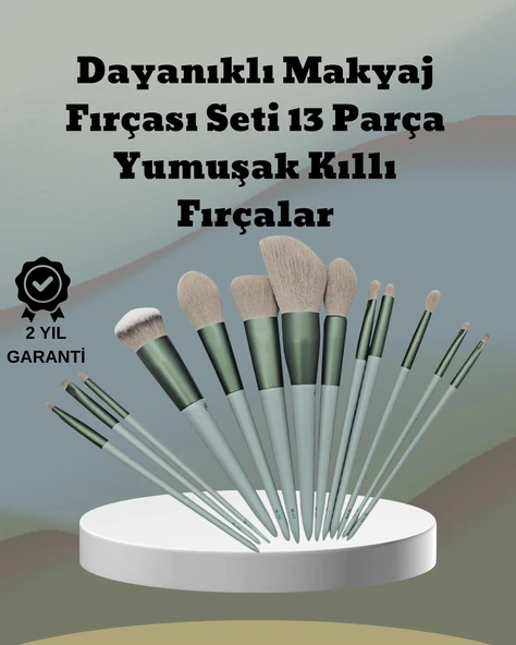 Umuşak Kıllı Es Tasarımlı 13'Lü Makyaj Fırçası Seti Günlük Profesyonel Kullanım ürün görseli 1