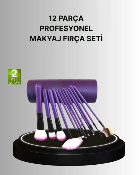 12’Li Makyaj Fırça Seti Fondöten Allık Far Karıştırma İçin Tam Uyumlu ürün görseli 1