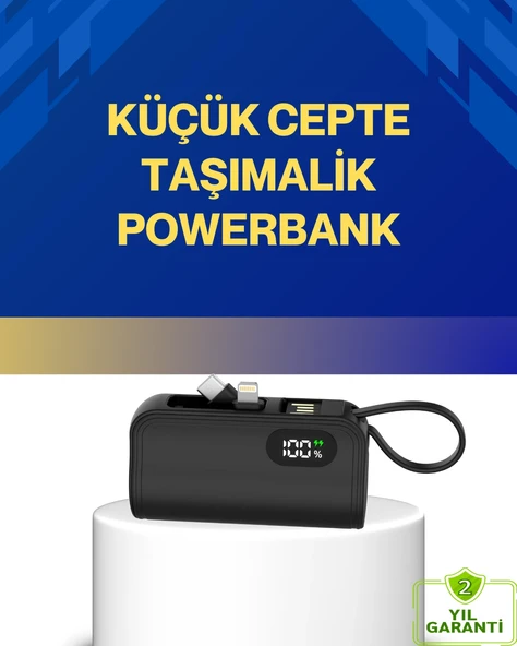 Led Göstergeli 2000Mah Cep Tipi Hızlı Şarj ürün görseli 1