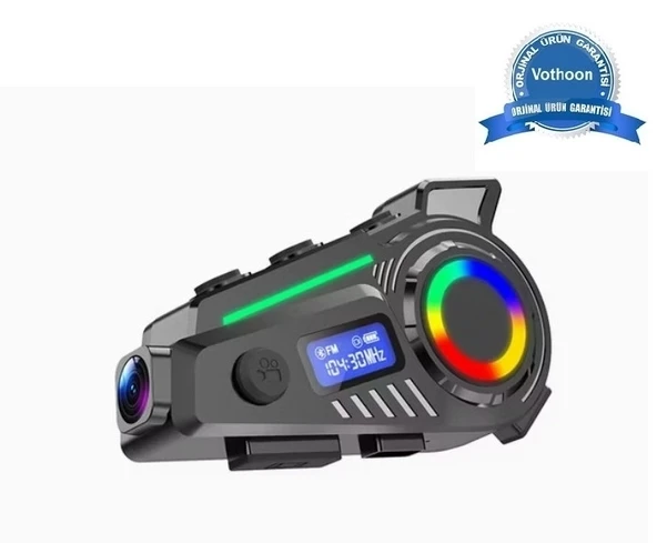 K19 Kameralı Motosiklet Kask Bluetooth Kulaklık Su Geçirmez Intercom Radyolu Hafıza Kartlı ürün görseli 1