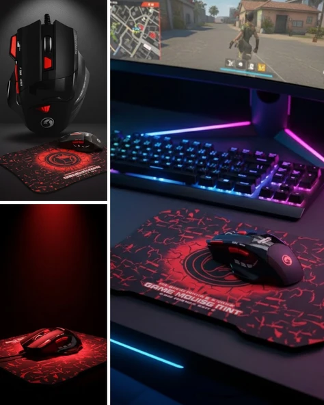 Ergonomik Mouse Mousepad 3 Dpı Ayarlı Led Işıklı Tasarım ürün görseli 1