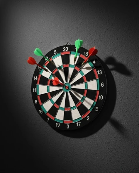 17 İnç Dart Tahtası Sağlam Ahşap Gövde Metal İğneli Dart Okları ürün görseli 1