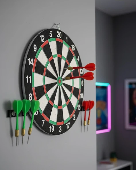 Şık Tasarımlı Dart Tahtası 12 İnç Dayanıklı Ahşap Gövde ürün görseli 1