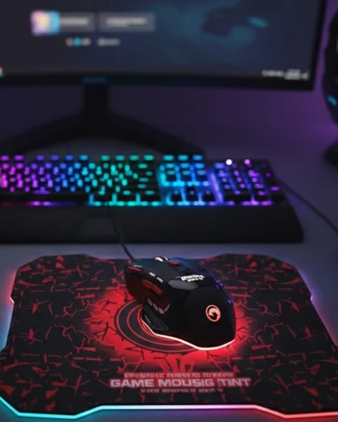 Işıklı Mouse Mousepad Seti Ergonomik Tasarım Rgb Aydınlatma ürün görseli 1