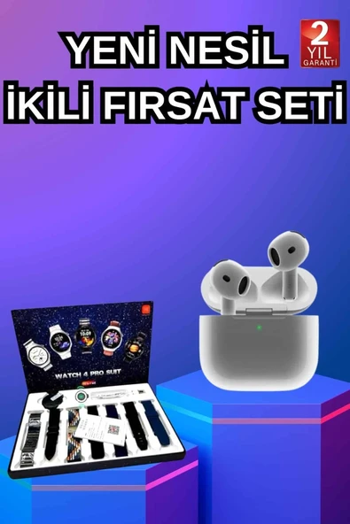 3.Nesil Tws Bluetooth Kulaklık Bluetooth Bağlantılı Akıllı Saat Amoled Ekran Plastik Hasır Kordon ürün görseli 1