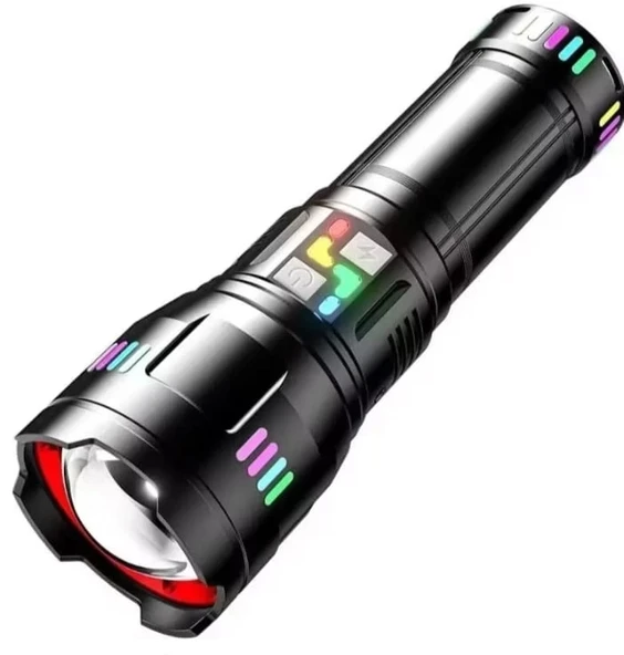 F-3002 Alüminyum Tg Led Gece Şeritli Type-C Şarjlı El Feneri ürün görseli 1