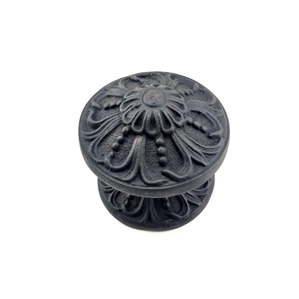 Antika Tarz Dekoratif Pirinç Çiçekli Kapı Tokmağı - 80 Mm Çap, Oksit ürün görseli 1