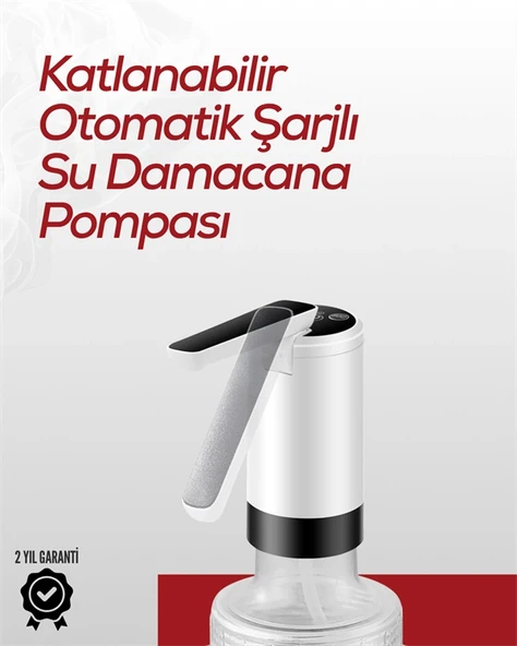 Uzun Şarj Süreli Su Pompası | Tek Tuşla Başlat/Durdur | Cam Daana Uyumlu | Tasarruflu 4W Güç ürün görseli 1