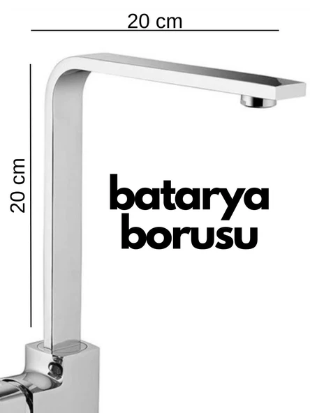 Krom Mutfak Evye Batarya İçin Köşeli Su Borusu Paslanmaz Eca Uyumlu 20X20 ürün görseli 1