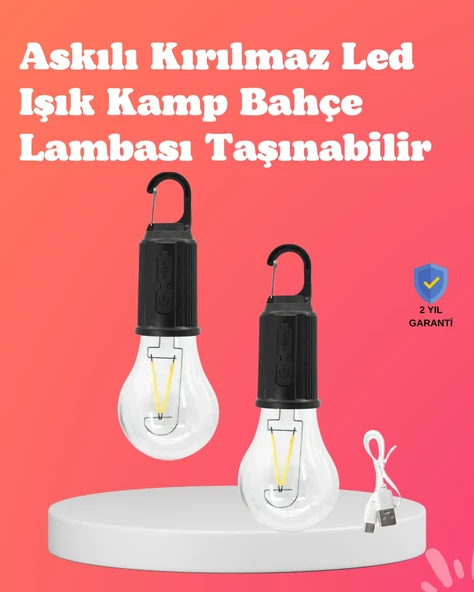 C Tipi Şarjlı Asılabilir Kamp Feneri ürün görseli 1