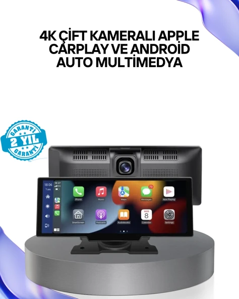 Renault Megane, Clio, Symbol, Captur, Toyota Corolla, Yaris, C-Hr, Ford Focus, Fiesta Uyumlu Kablosuz Carplay Multimedya 10.26” Dokunmatik Ekran ürün görseli 1