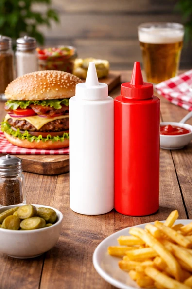 İstanbul Horeca Ketçap Mayonez Sosluk Sıkma Şişesi 1000 ML BPA Free 2li Set ürün görseli 1
