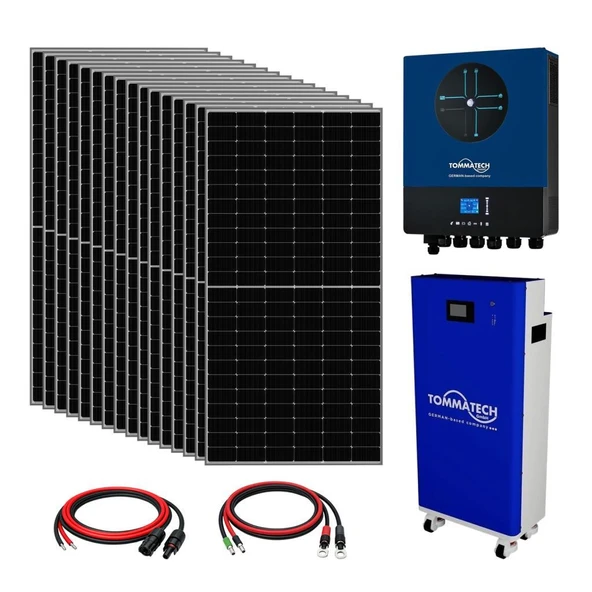 16x600W TopCon Güneş Paneli 11KVA İnverter 51.2V 280Ah Lityum Bataryalı Hazır Solar Enerji Paketi ürün görseli 1