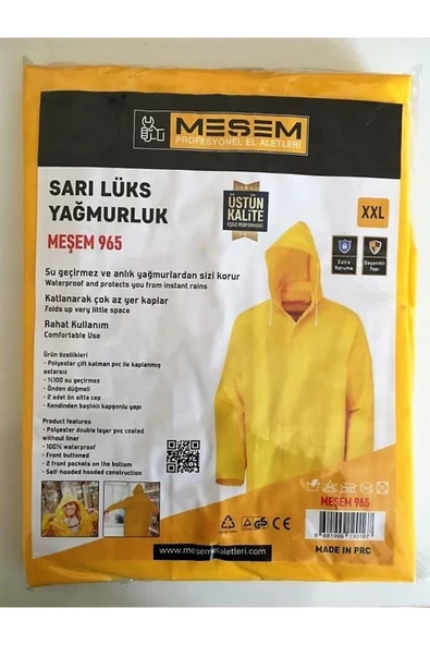 Meşem Sarı Lüks Yağmurluk - Resim 2