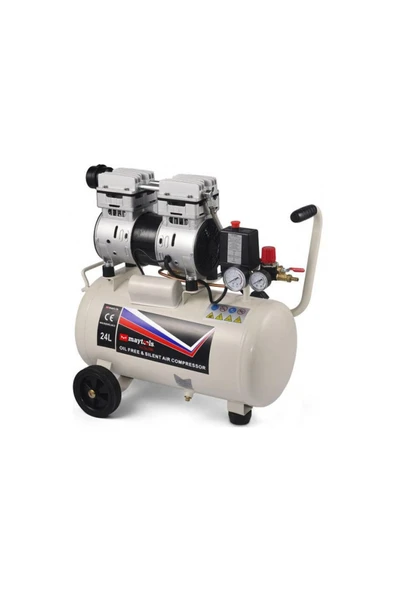 MayTools Hava Kompresörü Sessiz & Yağsız 750W 24 Lt ürün görseli 1