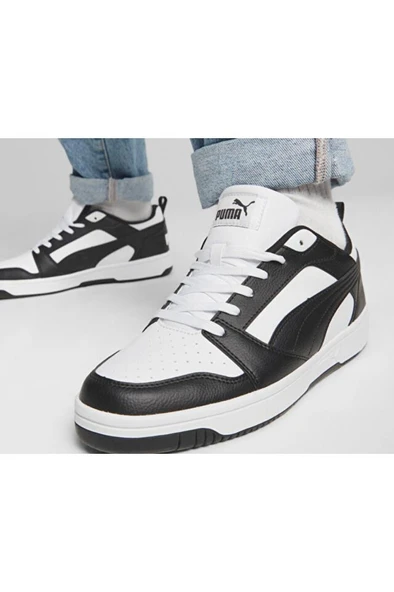Puma Rebound V6 Low TDP 406388 01 Erkek Sneaker Ayakkabı Beyaz Siyah 40-45 ürün görseli 1