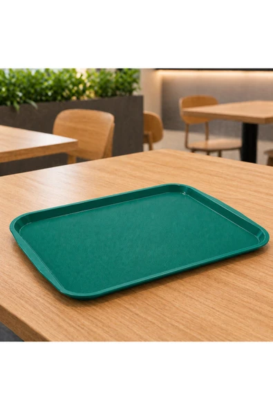 İstanbul Horeca 6 ADET ABS Servis Tepsisi Kaymaz Yüzeyli 27x36 cm Yeşil Renk– Endüstriyel Kullanıma Uygun, Kırılmaz, BPA Free (7 Renk Seçenekli) ürün görseli 1