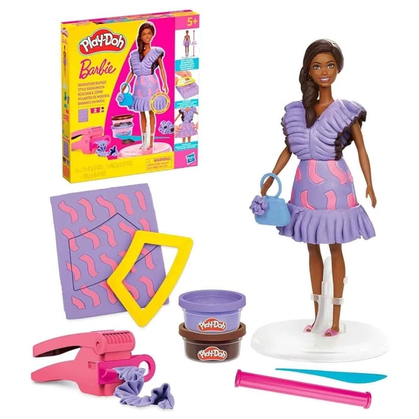 Barbie Fashionista Ruffles Oyun Hamuru Seti ürün görseli 1