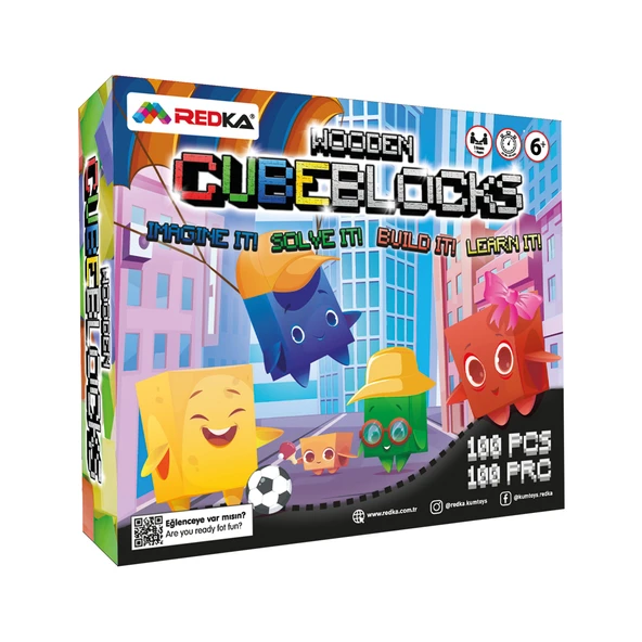 REDKA WOODEN CUBES BLOCKS RD5642 OYUN PLATFORMU VE KİTAPÇI 3+ ürün görseli 1