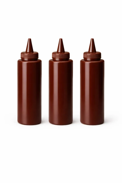 İstanbul Horeca Sosluk Sıkma Şişesi 3 Adet 500 ML BPA Free Barbekü/Çikolata Sos Şişesi Endüstriyel Kullanım ürün görseli 1