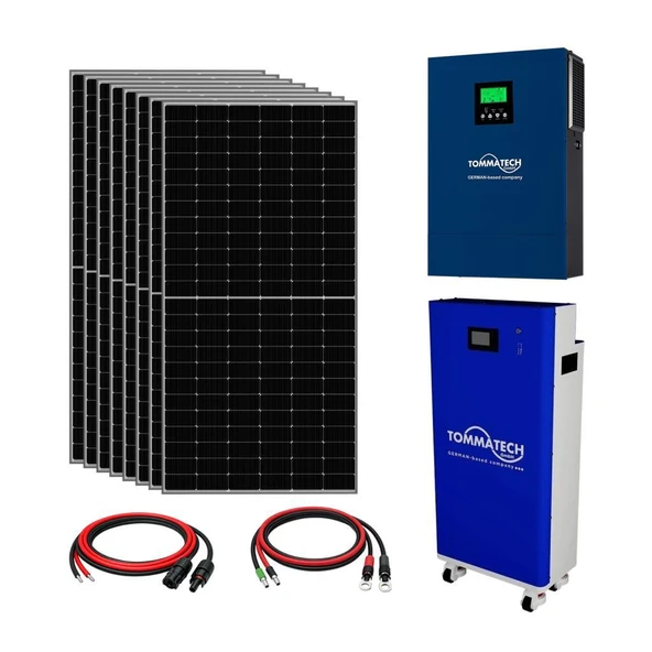 8x600W TopCon Güneş Paneli 8KVA İnverter 51.2V 280Ah Lityum Bataryalı Hazır Solar Enerji Paketi ürün görseli 1