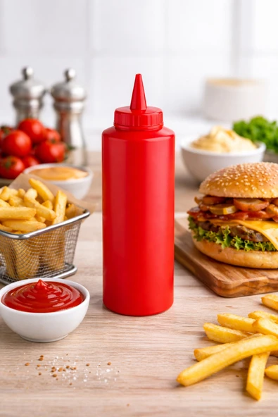 İstanbul Horeca Sosluk Sıkma Şişesi 1000 ML BPA Free Ketçap Sos Şişesi Endüstriyel Kullanım ürün görseli 1