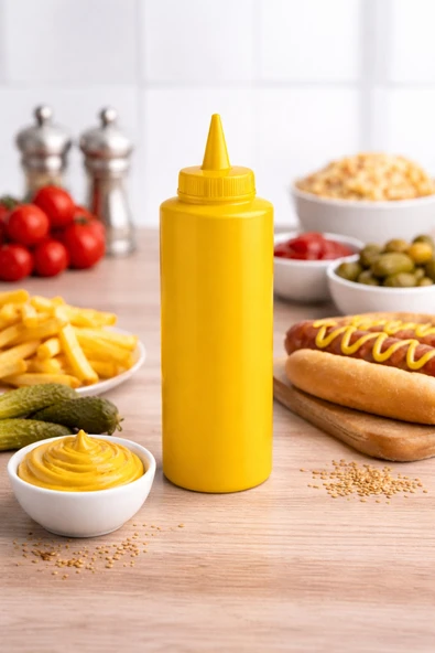 İstanbul Horeca Sosluk Sıkma Şişesi 1000 ML BPA Free Hardal Sos Şişesi Endüstriyel Kullanım ürün görseli 1