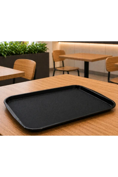 İstanbul Horeca ABS Servis Tepsisi Kaymaz Yüzeyli 32x44 cm Siyah Renk– Endüstriyel Kullanıma Uygun, Kırılmaz, BPA Free (7 Renk Seçenekli) ürün görseli 1