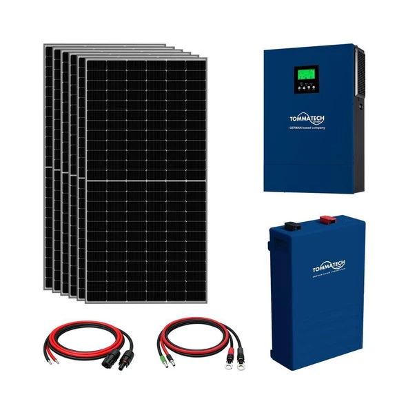6x600W TopCon Güneş Paneli 8KVA İnverter 51.2V 100Ah Lityum Bataryalı Hazır Solar Enerji Paketi ürün görseli 1